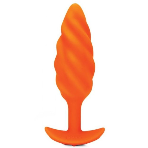 Оранжевый спиральный анальный виброплаг Swirl - 13,5 см. (оранжевый)