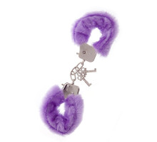 Фиолетовые меховые наручники METAL HANDCUFF WITH PLUSH LAVENDER (фиолетовый)