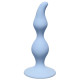Голубая анальная пробка Curved Anal Plug Blue - 12,5 см. (голубой)