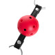 Красный кляп-шар на черных ремешках (красный с черным)