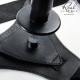 Женский кожаный пояс с коннектором - размер XL (черный|XL)