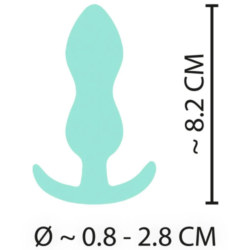 Аквамариновая анальная втулка Mini Butt Plug - 8,2 см. (аквамариновый)