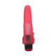 Розовый гелевый вибратор с клиторальными лепестками - 18,5 см. (розовый)