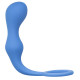 Синее эрекционное кольцо с анальной пробкой Double Pleasure Anal Plug (синий)