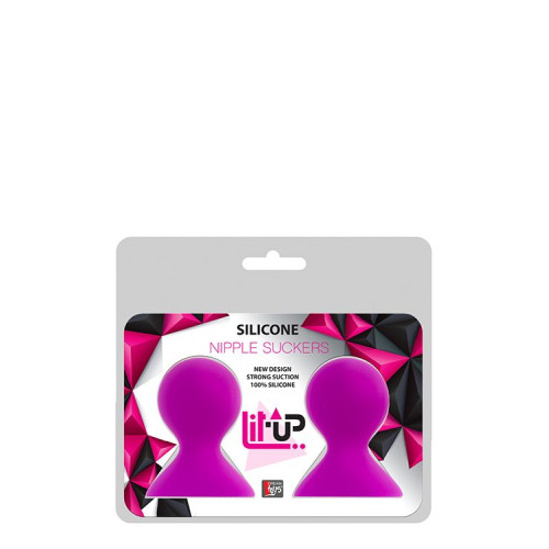 Ярко-розовые помпы для сосков LIT-UP NIPPLE SUCKERS LARGE PINK (розовый)