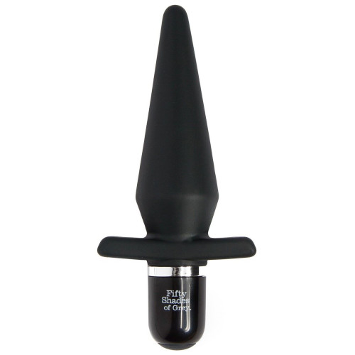 Черная анальная пробка с вибрацией Delicious Fullness Vibrating Butt Plug - 14 см. (черный)
