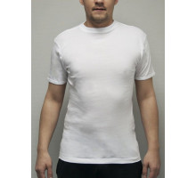Мужская футболка с высоким вырезом горловины (белый|M)