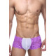 Кружевные трусы-хипсы для мужчин (фиолетовый с белым|L-XL)