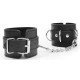 Черные наручники с металлическими застежками и цепочкой (черный)