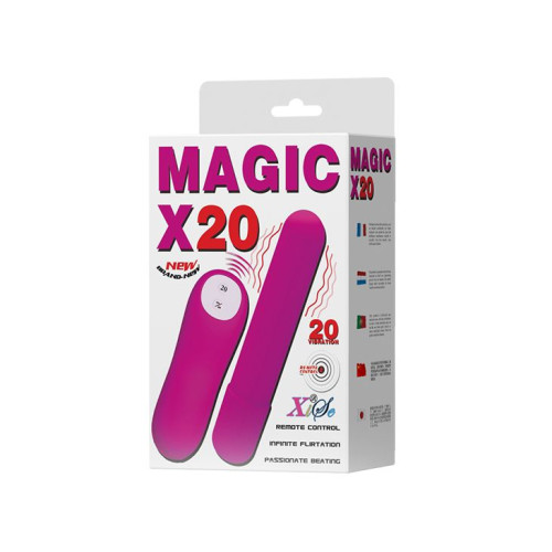 Лиловая удлиненная вибропуля Magic x20 (лиловый)
