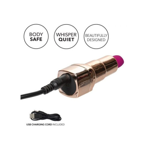 Золотистый вибратор-помада с пурпурным мягким кончиком Hide & Play Rechargeable Lipstick (золотистый)