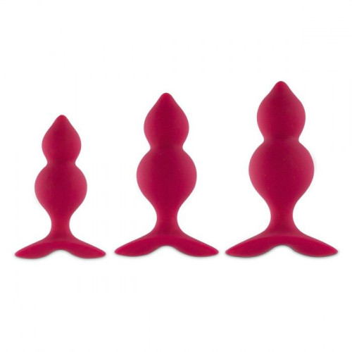 Набор из трех розовых анальный пробок Bibi Twin Butt Plug Set (розовый)