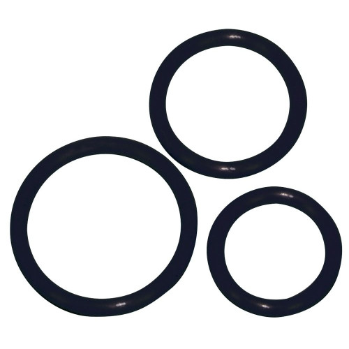 Набор из 3 чёрных эрекционных колец разного диаметра (черный)