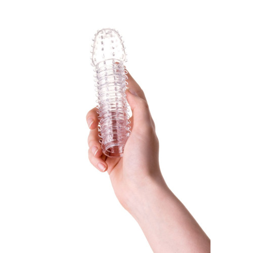 Прозрачная закрытая насадка на пенис TOYFA A-Toys - 15,2 см. (прозрачный)