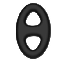 Чёрное эрекционное кольцо с петлёй для мошонки (черный)