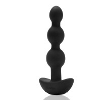 Чёрная анальная виброёлочка TRIPLET ANAL BEADS BLACK - 14 см. (черный)