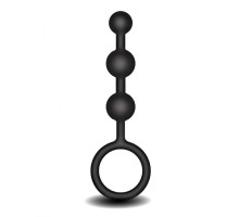 Черная анальная мини-цепочка с 3 шариками (черный)
