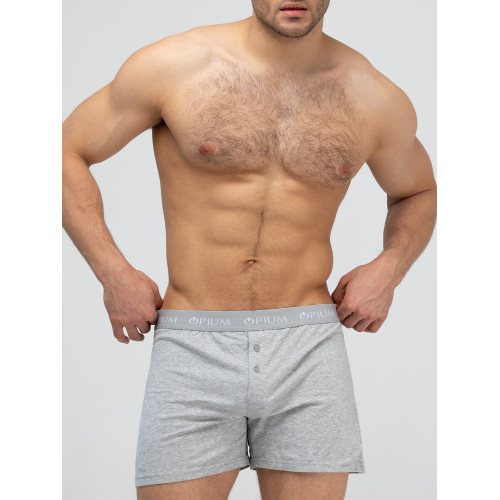 Мужские трусы-шорты с пуговицами (серый|M)