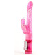Розовый гнущийся вибратор с клиторальной стимуляцией - 24,5 см. (розовый)