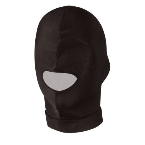 Черная эластичная маска на голову с прорезью для рта (черный)