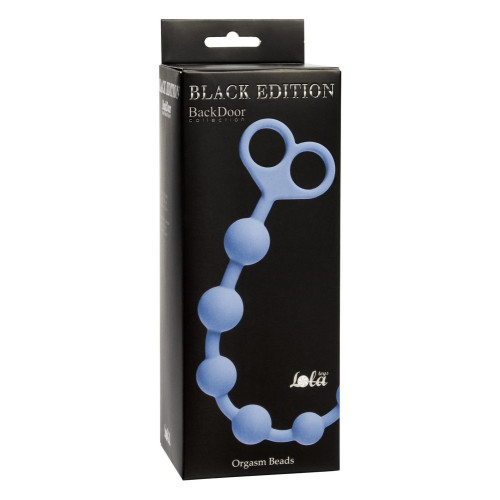 Голубая анальная цепочка Orgasm Beads - 33,5 см. (голубой)