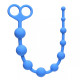 Голубая анальная цепочка Orgasm Beads - 33,5 см. (голубой)