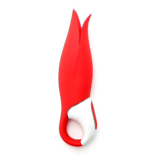 Красный вибратор Satisfyer Power Flower с лепестками - 18,8 см. (красный)