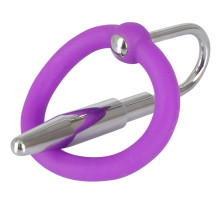 Уретральный плаг с силиконовым кольцом под головку Penis Plug (фиолетовый)