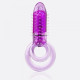 Фиолетовое виброкольцо с подхватом мошонки DOUBLE O 8 PURPLE (фиолетовый)