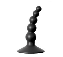 Чёрный фигурный изогнутый анальный стимулятор - 8,5 см. (черный)