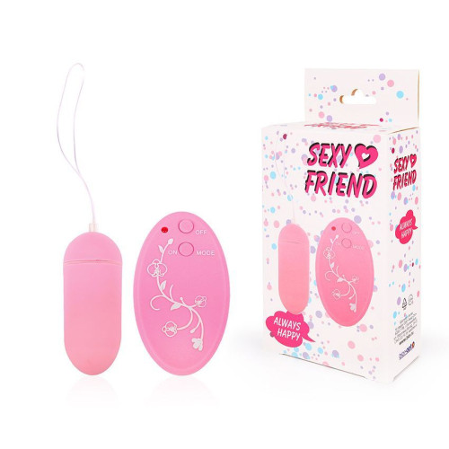 Розовое виброяйцо Sexy Friend с 10 режимами вибрации (розовый)
