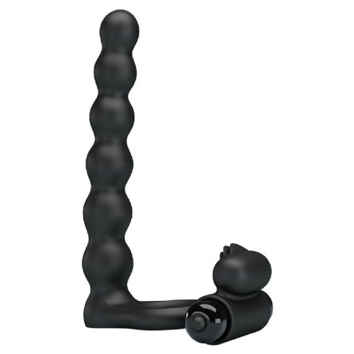 Черная насадка для двойной стимуляции Hercules Penis Sheath III - 15,3 см. (черный)