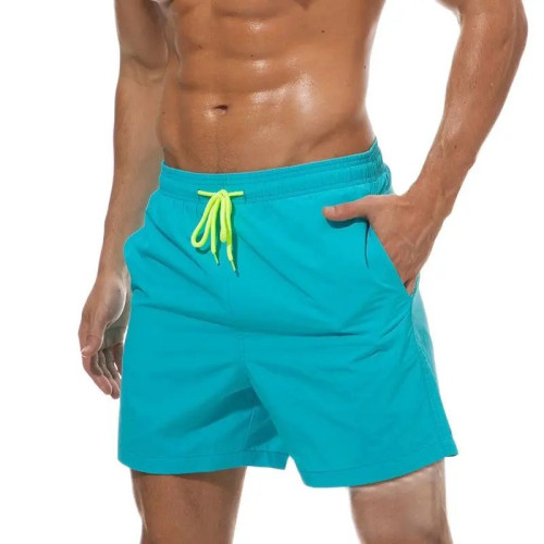 Бирюзовые мужские пляжные шорты (бирюзовый|L)