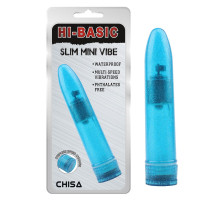 Голубой мини-вибратор Slim Mini Vibe - 13,2 см. (голубой)