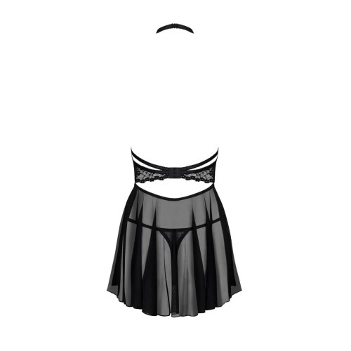 Соблазнительная кружевная сорочка Nettsy с открытым декольте (черный|L-XL)