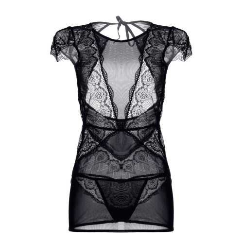 Ажурное платье с открытой спиной (черный|XL)