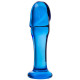 Синяя стеклянная анальная втулка - 13 см. (синий)