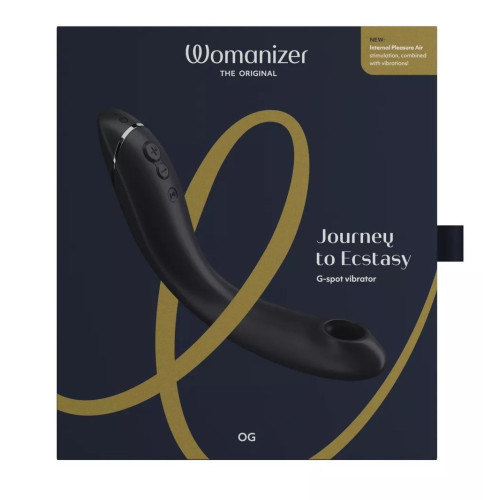Темно-серый стимулятор G-точки Womanizer OG c технологией Pleasure Air и вибрацией - 17,7 см. (темно-серый)
