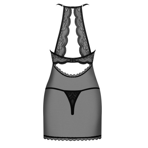 Обольстительная сорочка Pearlove с открытым лифом (черный|L-XL)