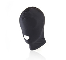 Черный текстильный шлем с прорезью для рта (черный)