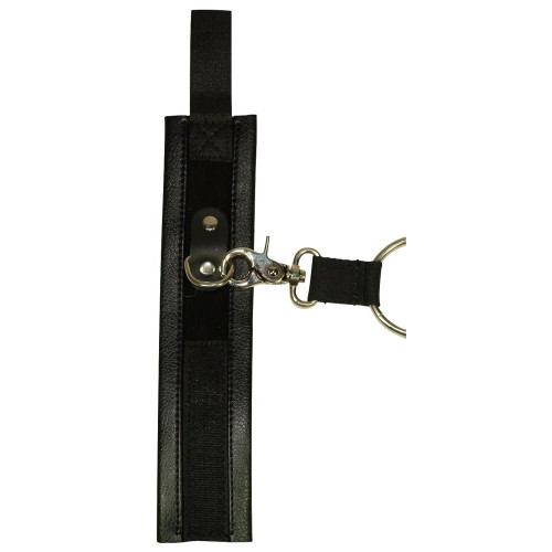Чёрная бондажная фиксация: крестовина, наручники и оковы (черный)