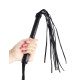 Чёрная кожаная плетка Cat-O-Nine Tails - 63,5 см. (черный)