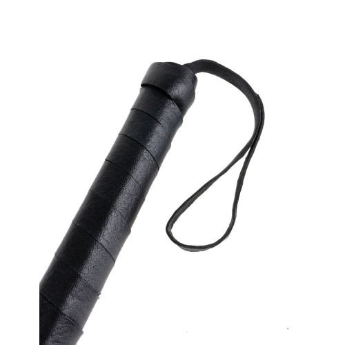 Чёрная кожаная плетка Cat-O-Nine Tails - 63,5 см. (черный)