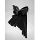 Черная замшевая плеть с лаковой розой в рукояти - 40 см. (черный)