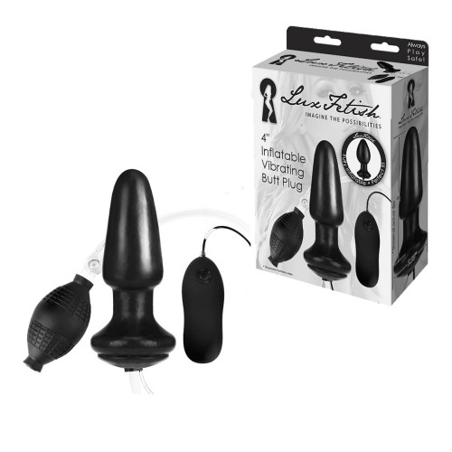 Надувная вибрирующая анальная пробка  Inflatable Vibrating Butt Plug - 10,2 см. (черный)