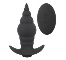 Черная анальная вибропробка RC Butt Plug - 9,6 см. (черный)