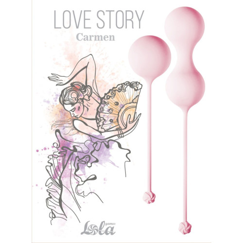 Набор розовых вагинальных шариков Love Story Carmen (розовый)