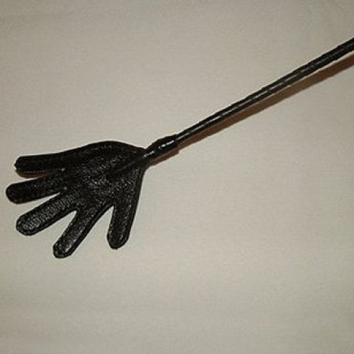 Длинный витой стек с наконечником в форме ладони - 85 см. (черный)