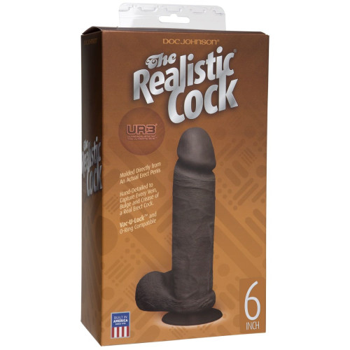Реалистичный фаллоимитатор The Realistic Cock ULTRASKYN 6” - 17,3 см. (коричневый)