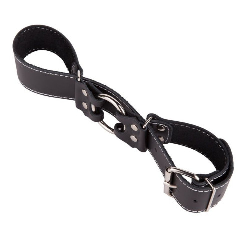 Кожаные ременные наручники (черный)